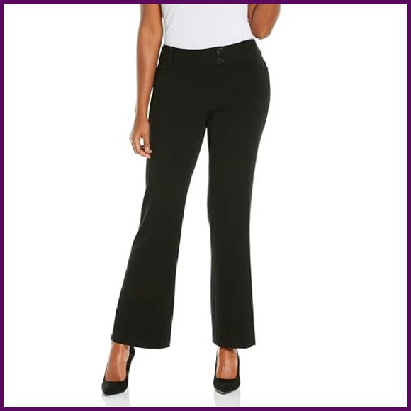 Curvy Fit Gabardine Bootcut Dress Pants, Stretch Comfort, Two Inseams - Picture 2 of 8